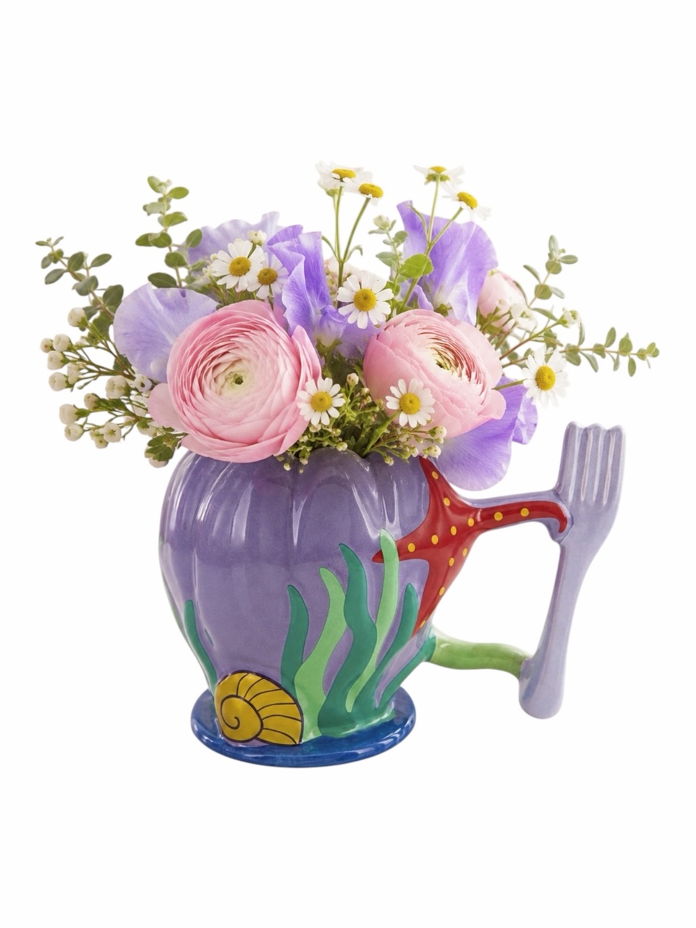 Disney The Little Mermaid Ariel Dinglehopper Ceramic Purple Coffee Mug Cup Vase